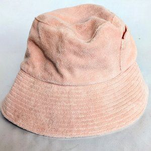 Lack of Color Light Pink Terry Cloth Bucket Hat with Pocket, Towel